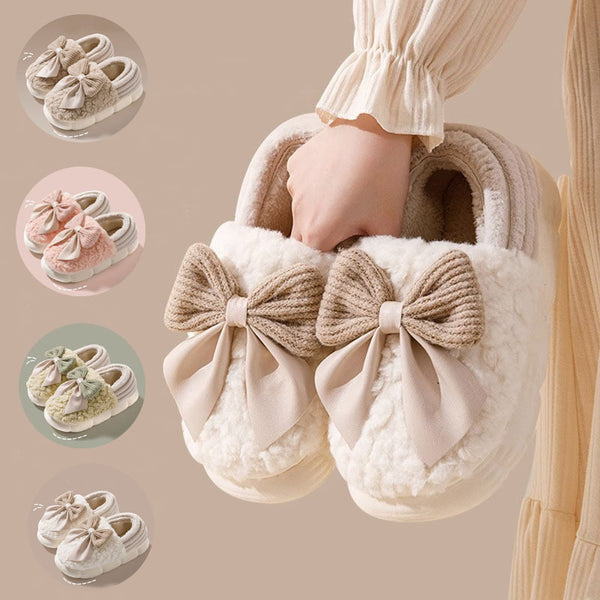 FluffySteps Cozy Bow Slippers – Ultimate Comfort & Style for Indoors and Outdoors